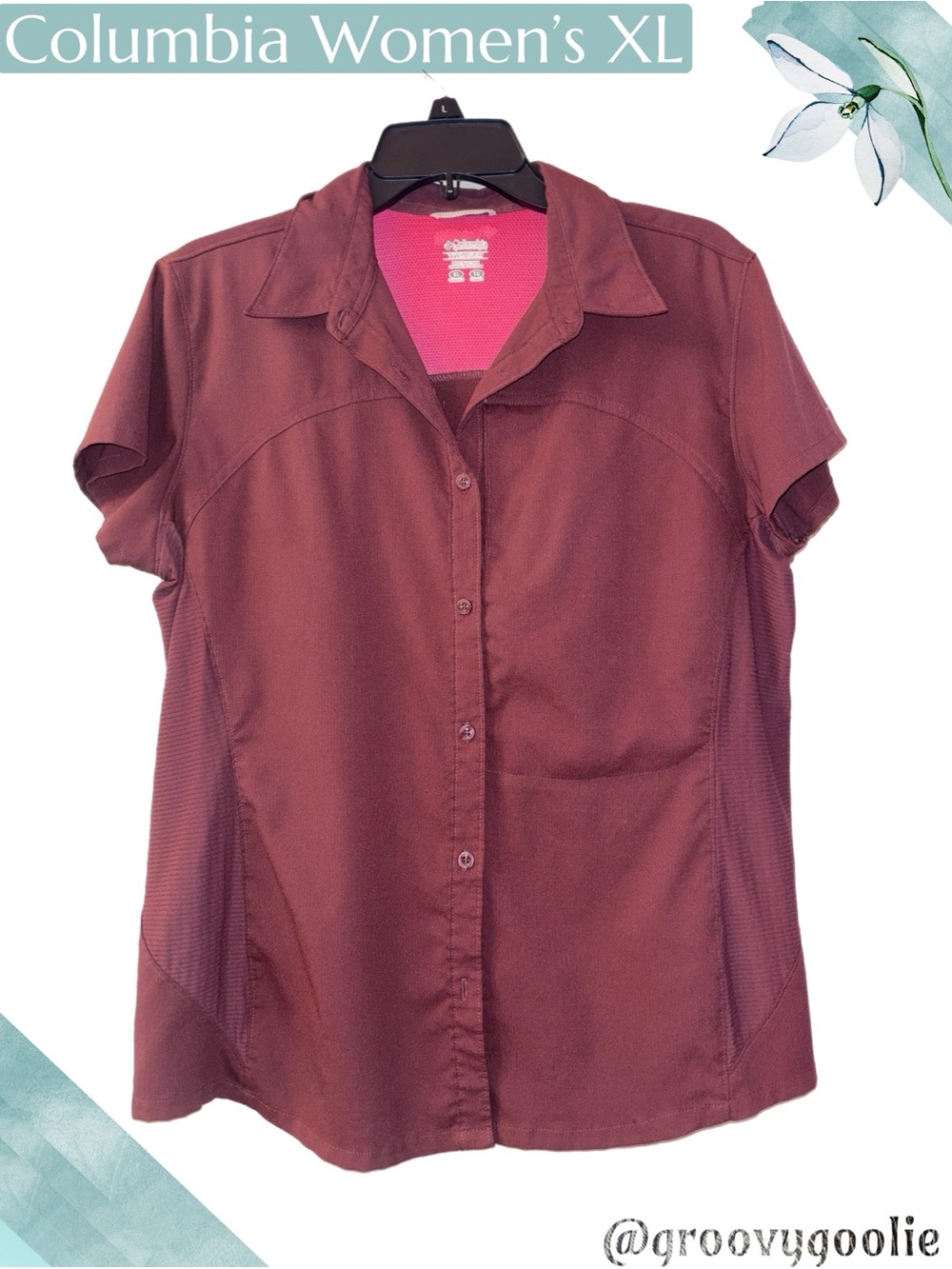 Columbia Titanium Omni-Shade Women's Button-Front Short Sleeve Shirt - XL